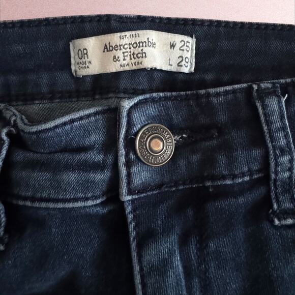 Abercrombie & Fitch High Rise Skinny Jean in Deep Blue - Picture 3 of 3